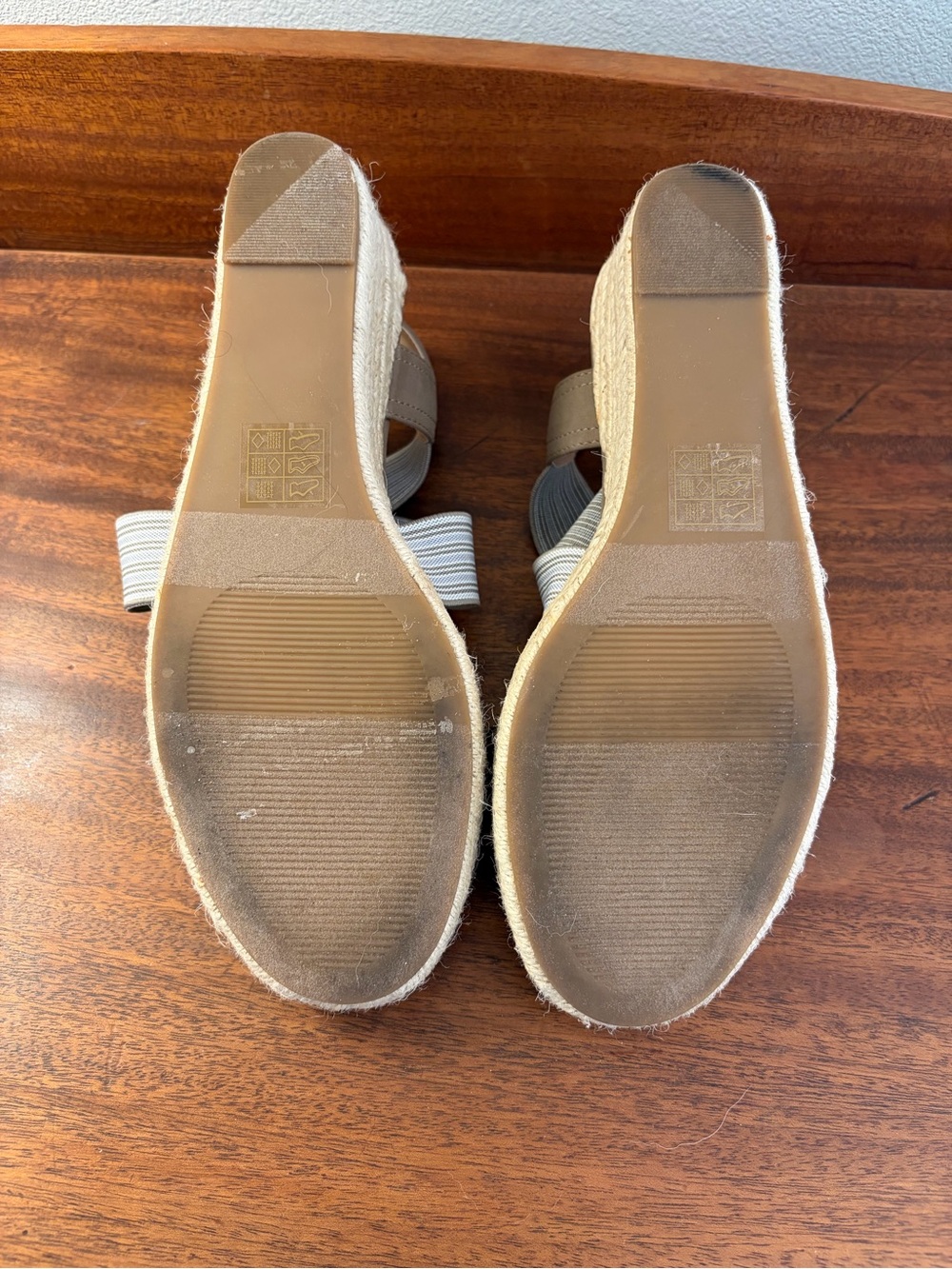 Market & Spruce Celeste Wedge Sandals Women's Size 9 Taupe Strappy Espadrille - Picture 7 of 8